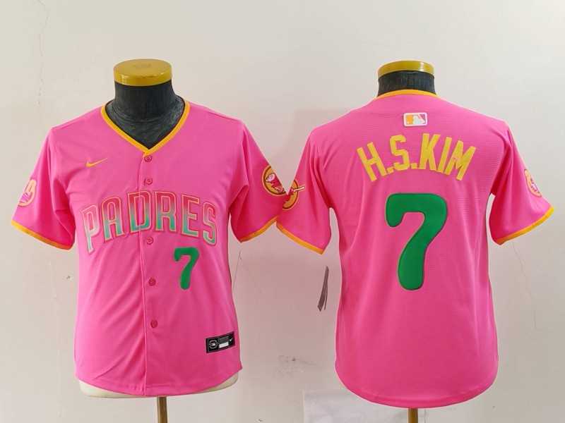 Youth San Diego Padres #7 Ha Seong Kim Pink Player Number Fashion Baseball Jersey,We sell and wholesale Youth San Diego Padres #7 Ha Seong Kim Pink Player Number Fashion Baseball Jersey on line form chian!